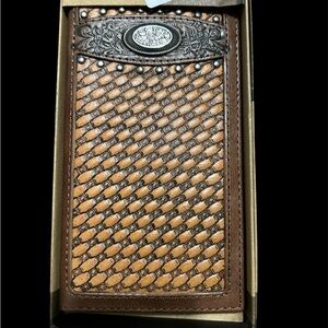 Justin Boots Brown and Tan Leather Wallet